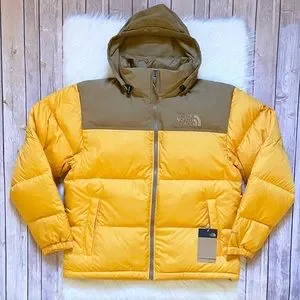 The North Face Men’s Eco Nuptse Jacket In Summit Gold Utility Brown